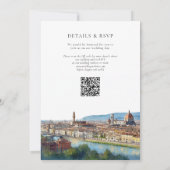 Invitation Code QR mariage italien à Florence aquarelle (Dos)