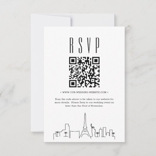 Invitation Code QR Mariage Las Vegas RSVP (Devant)