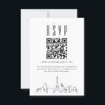 Invitation Code QR Mariage Las Vegas RSVP<br><div class="desc">Une carte de code rsvp QR minimaliste de mariage avec une belle silhouette stylisée représentant la ville de Las Vegas,  Nevada. Remplacez le code QR par un lien vers votre site Web pour faciliter la réponse à votre événement mariage pour vos futurs invités.</div>