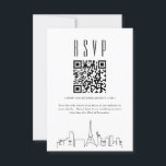 Invitation Code QR Mariage Las Vegas RSVP<br><div class="desc">Une carte de code rsvp QR minimaliste de mariage avec une belle silhouette stylisée représentant la ville de Las Vegas,  Nevada. Remplacez le code QR par un lien vers votre site Web pour faciliter la réponse à votre événement mariage pour vos futurs invités.</div>