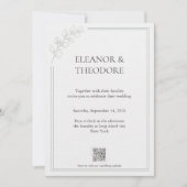 Invitation Code QR Mariage Luxe Tranquille Vert Sauge (Devant)