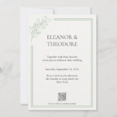 Invitation Code QR Mariage Luxe Tranquille Vert Sauge (Devant)