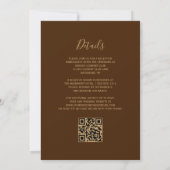Invitation Code QR Mariage Marron Agate Or Moka (Dos)
