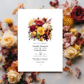 Invitation Code QR Mariage marron et jaune