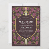 Invitation Code QR Mariage Mauve Sword Shield (Devant)
