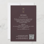 Invitation Code QR Mariage Mauve Sword Shield (Dos)