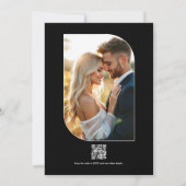 Invitation Code QR Mariage Minimaliste Classique Noir & Blanc (Dos)