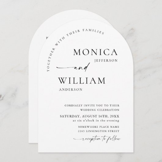 Invitation Code QR Mariage minimaliste élégant (Devant / Derrière)