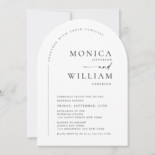 Invitation Code QR Mariage minimaliste élégant (Devant)