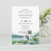 Invitation Code QR Mariage moderne de Riverside (Debout devant)