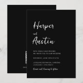 Invitation Code QR Mariage Moderne Script (Devant / Derrière)