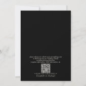 Invitation Code QR Mariage Monogramme Classique Ivoire Noir (Dos)