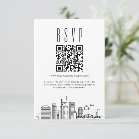 Invitation Code QR Mariage Nashville RSVP (Debout devant)
