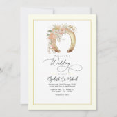 Invitation Code QR Mariage Occidental Fer à Cheval Floral Élé (Devant)