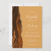 Invitation Code QR Mariage Or Miel Agate Orange Brûlée (Devant)