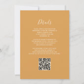 Invitation Code QR Mariage Or Miel Agate Orange Brûlée (Dos)