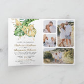 Invitation Code QR Mariage Palmier Tropical Monstera Or (Intérieur)