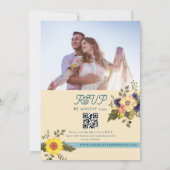 Invitation Code QR Mariage Pêche Floral (Dos)