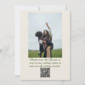 Invitation Code QR Mariage photo illustré à la main (Dos)