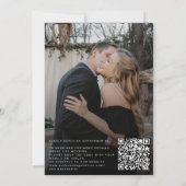 Invitation Code QR mariage photo typographie moderne simple 2 (Dos)
