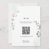 Invitation Code QR Mariage Répétition Végétation Branchue (Dos)