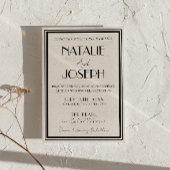 Invitation Code QR Mariage Rétro Argent Noir Élégant de Luxe