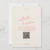 Invitation Code QR Mariage Rétro Moderne Orange Amusant et Fa (Dos)