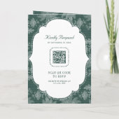 Invitation Code QR Mariage Ruban Coquette Dentelle Blanche Ém (Dos)