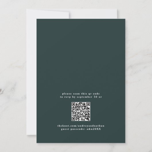 Invitation Code QR Mariage Rustique Watercolor Mountain (Dos)