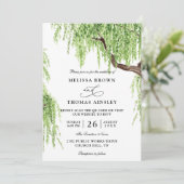 Invitation Code QR Mariage Saule Pleureur Arbre Budget (Debout devant)