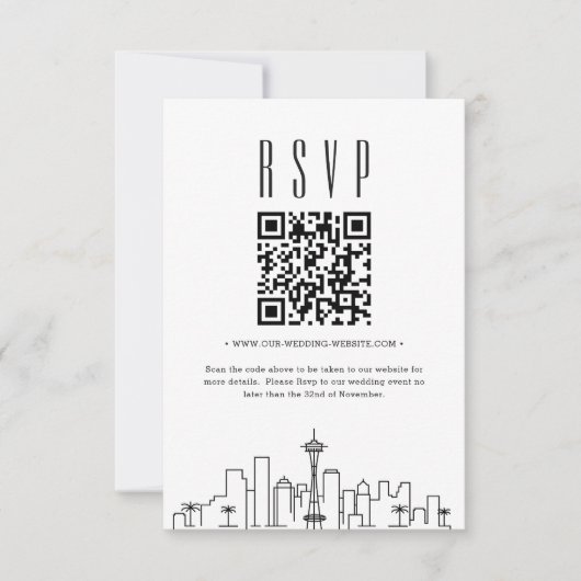 Invitation Code QR Mariage Seattle RSVP (Devant)