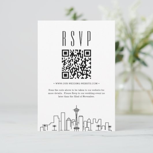 Invitation Code QR Mariage Seattle RSVP (Debout devant)