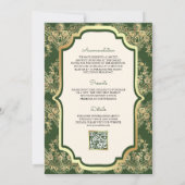 Invitation Code QR Mariage Sikh Anand Karaj Broderie Vert Or (Dos)