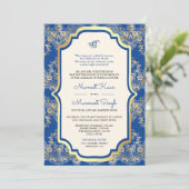 Invitation Code QR Mariage Sikh Anand Karaj Dentelle Bleu Roy (Debout devant)