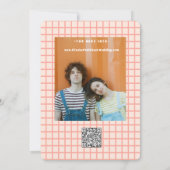 Invitation Code Qr Mariage Super coloré rétro Wavy Boho (Dos)