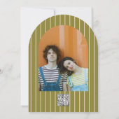 Invitation Code Qr Mariage Super coloré rétro Wavy Boho (Dos)