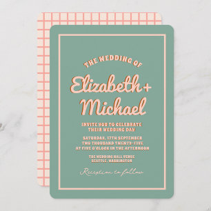 Invitation Code Qr Mariage Super coloré rétro Wavy Boho