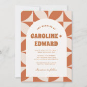 Invitation Code Qr Mariage Super coloré rétro Wavy Boho (Devant)