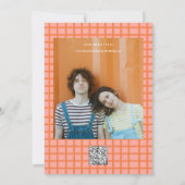 Invitation Code Qr Mariage Super coloré rétro Wavy Boho (Dos)