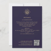 Invitation Code QR Mariage Tarot Gothique Violet Or (Dos)