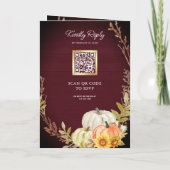 Invitation Code QR mariage tournesol citrouille bois de Bourg (Dos)