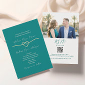Invitation Code QR Mariage Turquoise moderne
