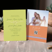 Invitation Code QR Mariage Vert Citron