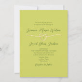 Invitation Code QR Mariage Vert Citron (Devant)