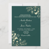 Invitation Code QR Mariage Vert Émeraude Doré (Devant)