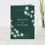 Invitation Code QR mariage vert émeraude Eucalyptus Or végéta (Devant)