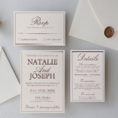 Invitation Code QR Mariage Vieux Argent Brun Chocolat Élégant