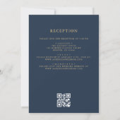 Invitation Code QR Marine Blue Gold Minimal Mariage (Dos)