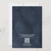 Invitation Code QR Marine Blue Sunflower Lace Script Mariage (Dos)