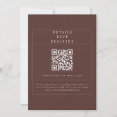 Invitation Code QR marron classique Détail RSVP Registre Mari (Dos)
